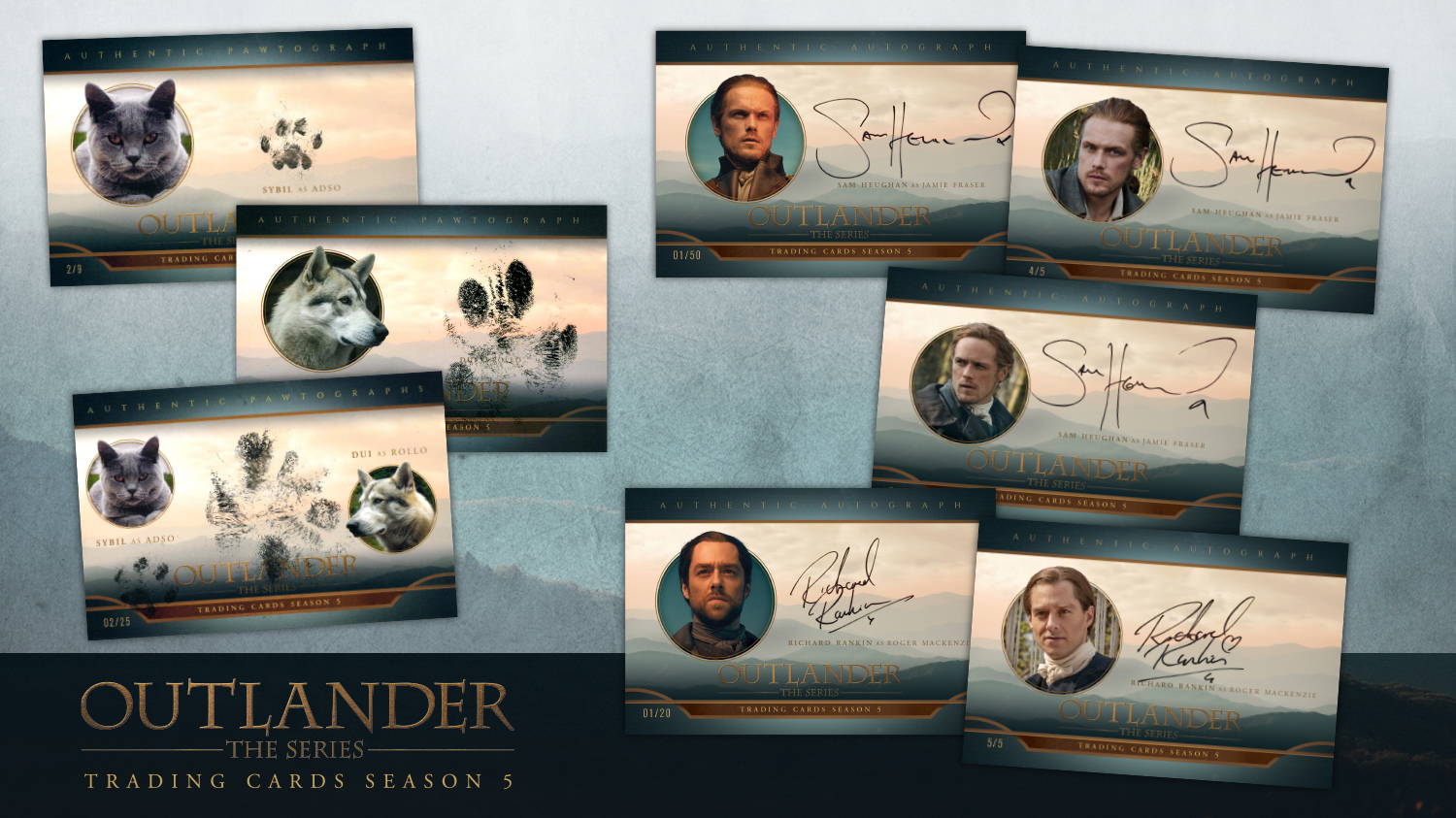 Outlander Trading Cards Season 5:  Oversized Autograph and Pawtograph Cards (eBay Exclusives) – Drop 1