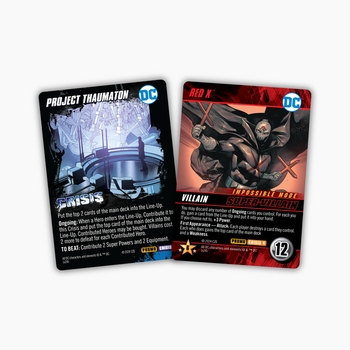 DC Deck-Building Game: Red X and Project Thaumaton Promo Cards