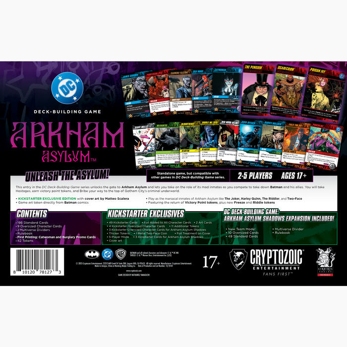 DC Deck-Building Game: Arkham Asylum (KICKSTARTER: Cover B - Matteo Scalera)