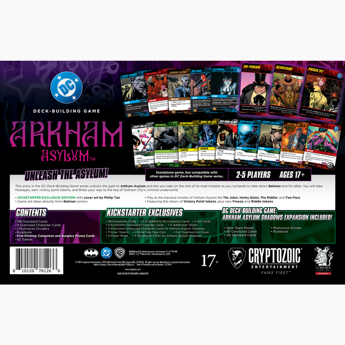 DC Deck-Building Game: Arkham Asylum (KICKSTARTER: Cover A - Philip Tan)