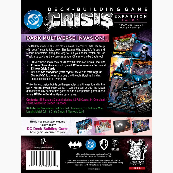 DC Deck-Building Game: Crisis Expansion Pack 5 — Death Metal (Kickstarter Editon)