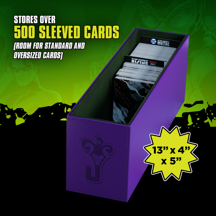 dc deck building game oversized cards sleeves DC Deck-Building Game: Travel Box (Kickstarter Exclusive The Joker Edition)