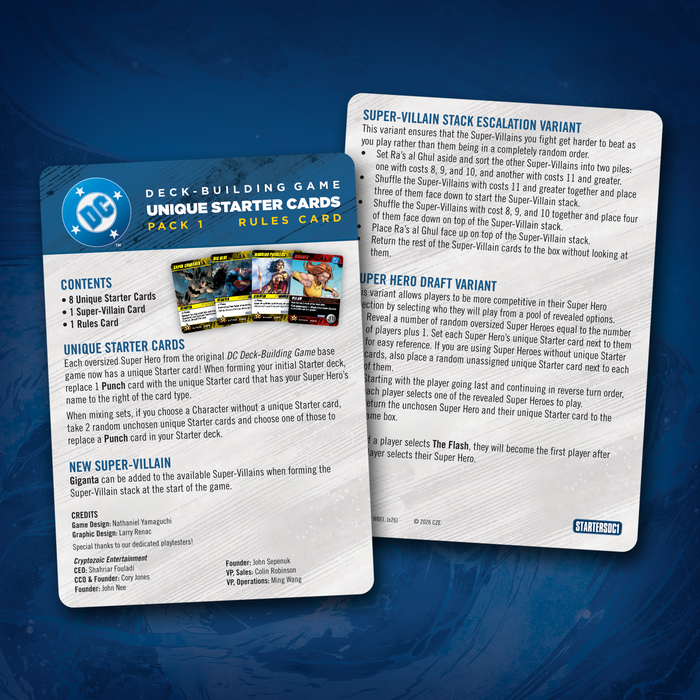 DC Deck-Building Game: Unique Starter Cards — Pack 1 (Gen Con 2026)