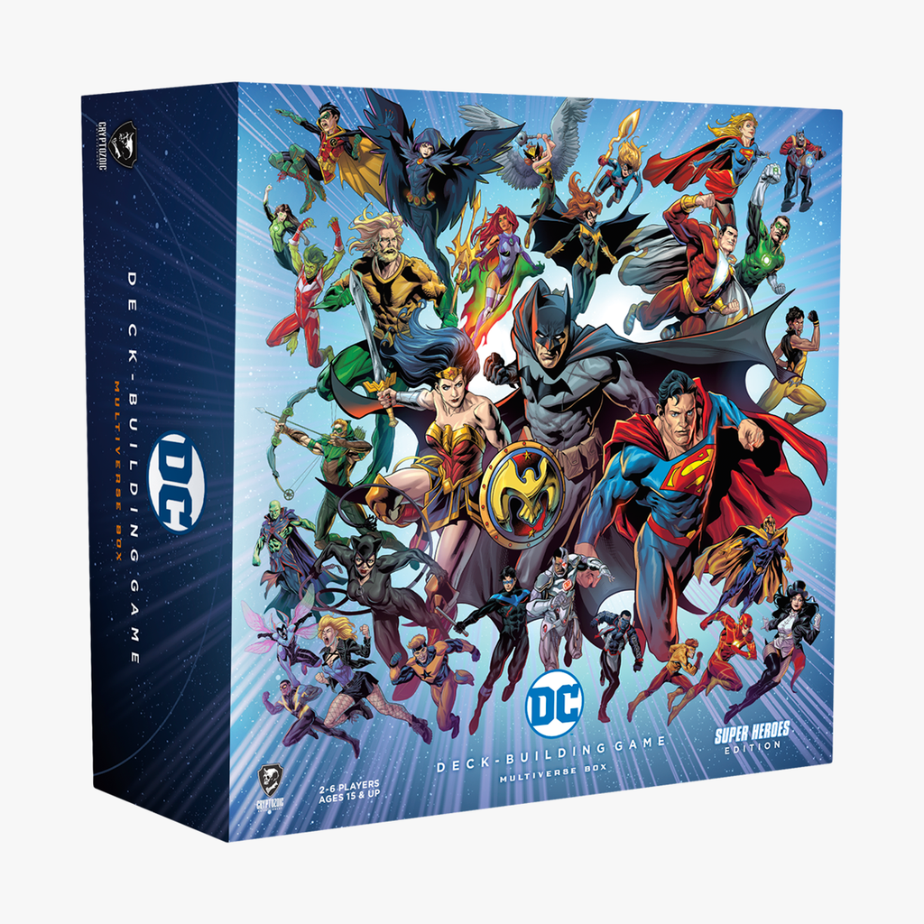 dc comics deck building game card sleeves DC Deck-Building Game: Multiverse Box – Super Heroes Edition