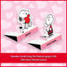 Standee cards featuring Snoopy and Charlie Brown with heart-themed poses on a pink background with hearts.