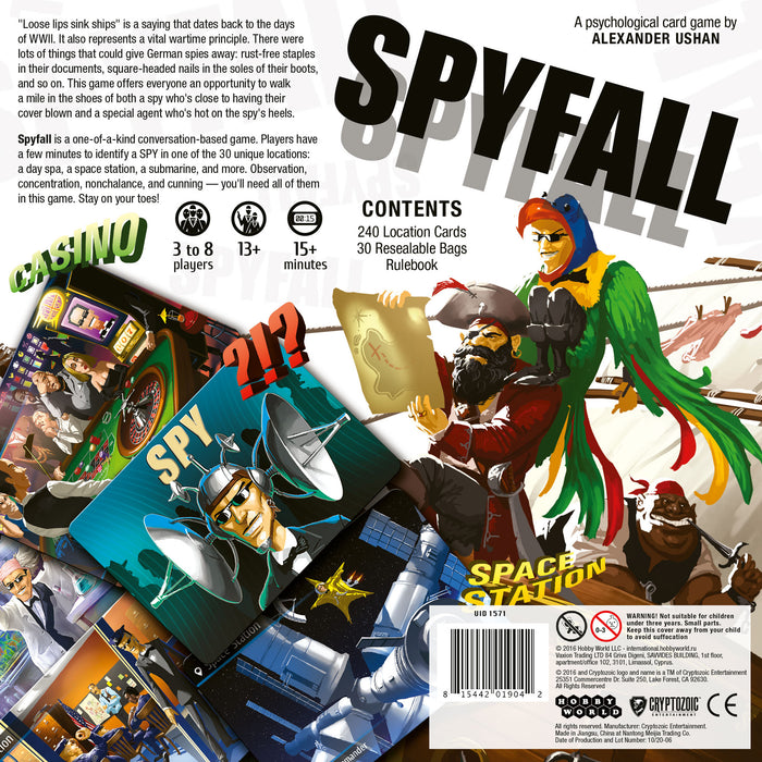 Cryptozoic Entertainment CZE01904 Spyfall gioco di carte Cryptozoic Entertainment CZE01904 Spyfall gioco di carte